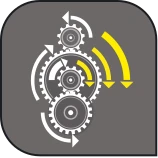 Icona trasmissione laterale 4 ingranaggi